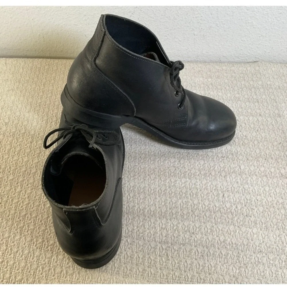 Biltrite Mens‎ Black Leather Steel Toe Chukka Boots 6.5 Oil Resist ANSI Z41.1-91